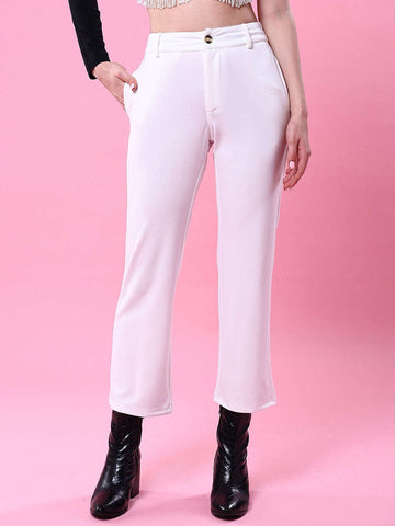 Women's Solid Wide Leg Trouser