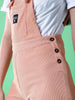Women's Side Button Corduroy Dungaree Short