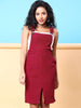 Women's Corduroy Knee Length Dungaree Skirt