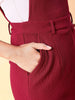 Women's Corduroy Knee Length Dungaree Skirt