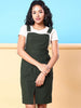 Women's Corduroy Knee Length Dungaree Skirt