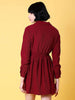 Women's Corduroy Elasticated V-Neck Dress