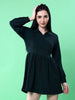 Women's Corduroy Elasticated V-Neck Dress