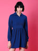 Women's Corduroy Elasticated V-Neck Dress