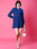 Women's Corduroy Elasticated V-Neck Dress