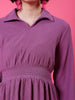 Women's Corduroy Elasticated V-Neck Dress