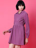 Women's Corduroy Elasticated V-Neck Dress