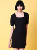 Women's Fitted Corduroy Puff Sleeve Dress