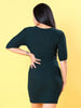 Women's Fitted Corduroy Puff Sleeve Dress