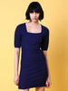Women's Fitted Corduroy Puff Sleeve Dress