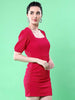 Women's Fitted Corduroy Puff Sleeve Dress