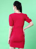 Women's Fitted Corduroy Puff Sleeve Dress