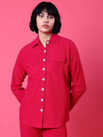 Women's Corduroy Cargo Pocket Oversized Shirt
