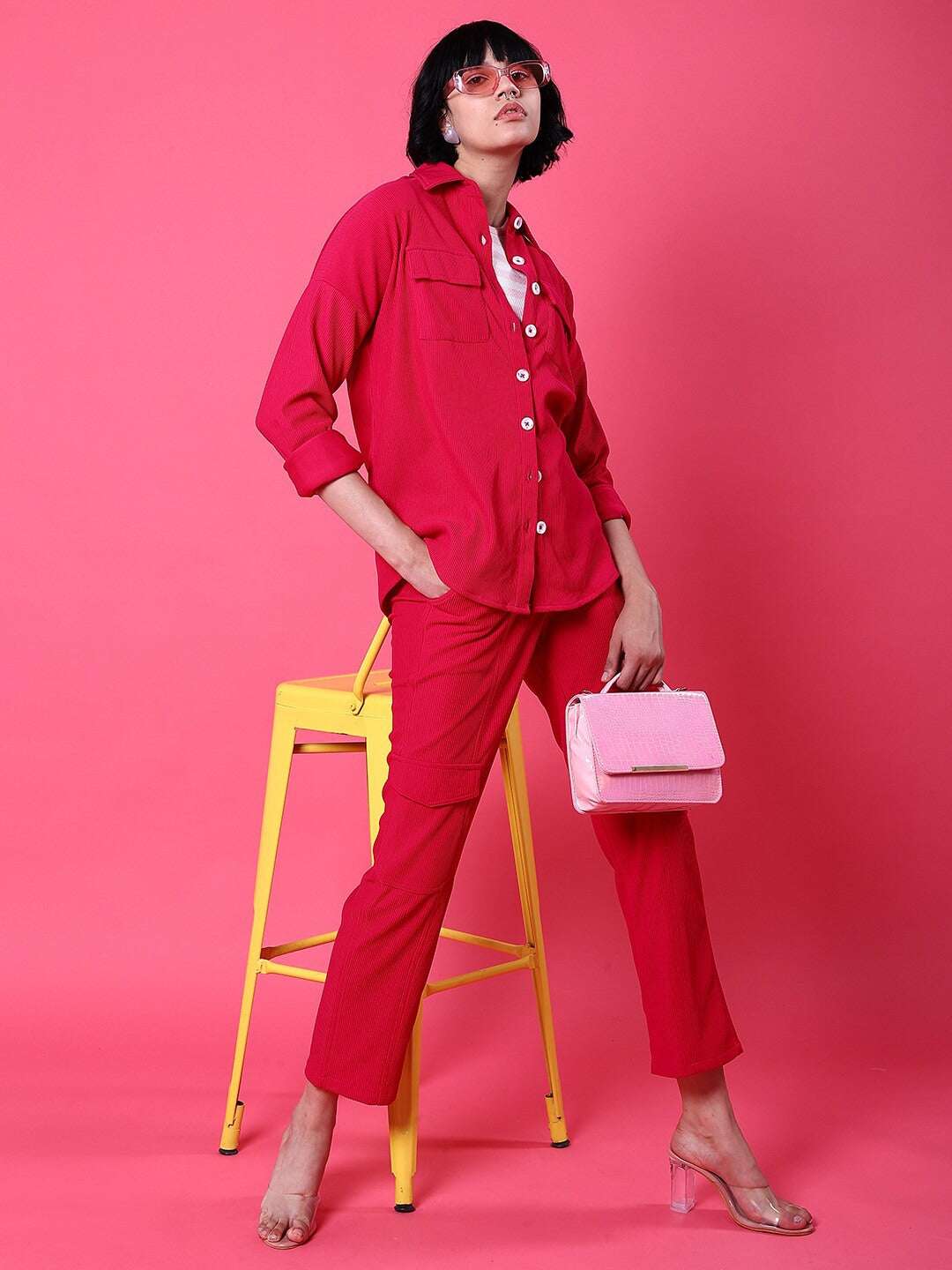 Women's Corduroy Cargo Pocket Oversized Shirt