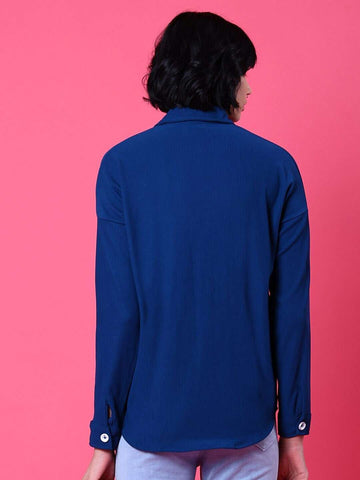 Women's Corduroy Cargo Pocket Oversized Shirt