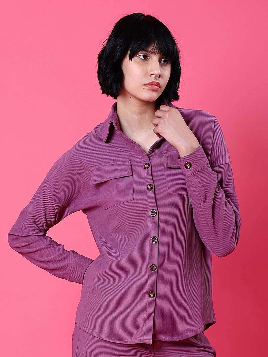 Women's Corduroy Cargo Pocket Oversized Shirt