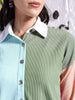 Women's Boxy Corduroy Colorblock Shirt