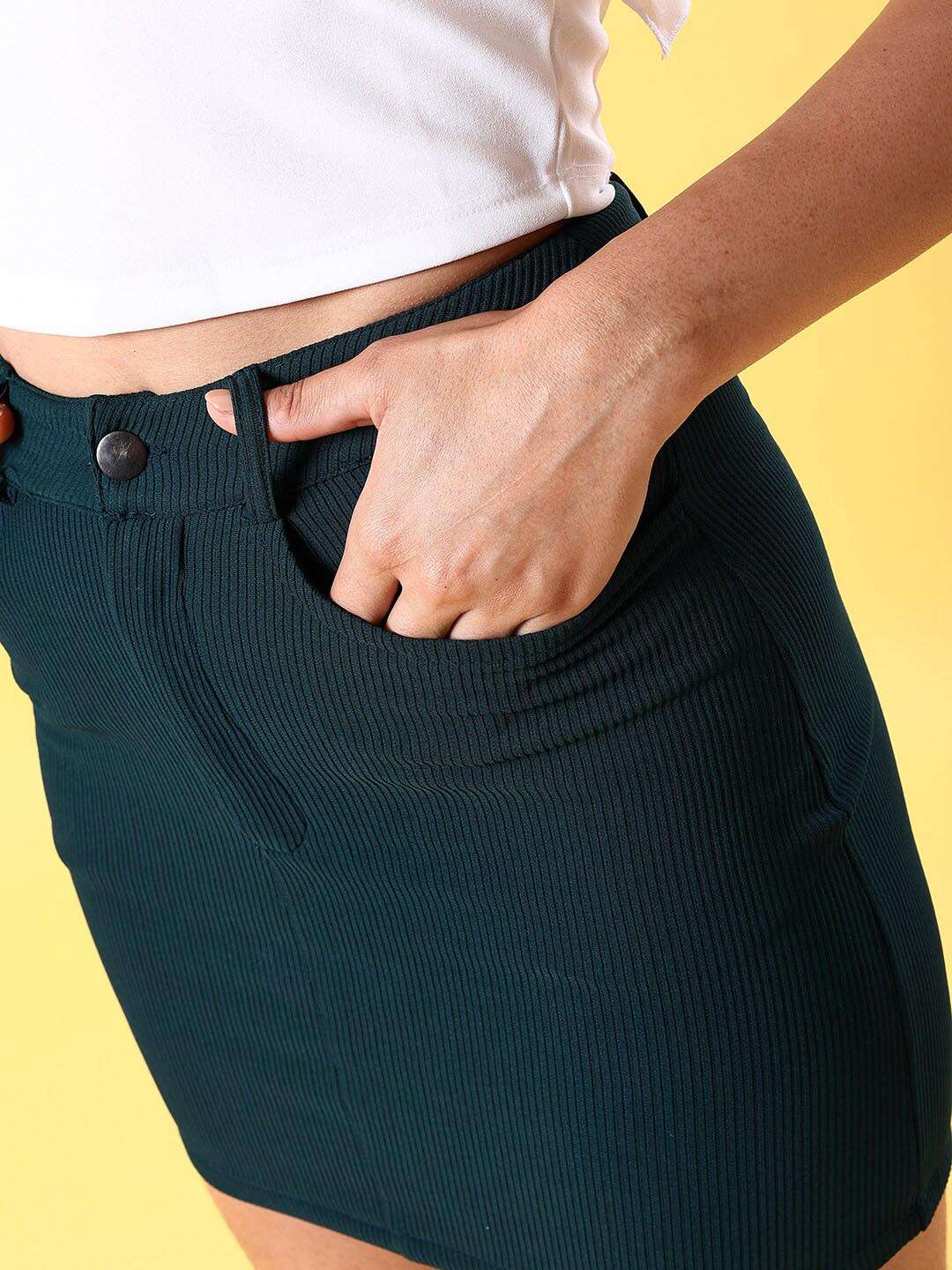 Women's Fitted Corduroy Mini Skirt