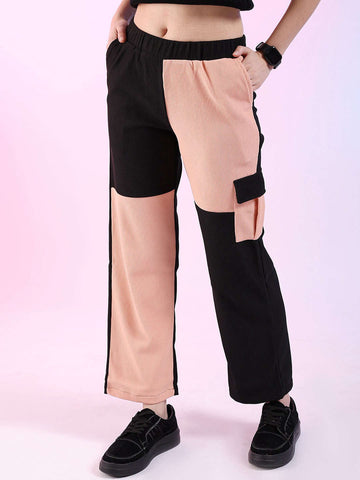 Women's Corduroy Colorblock Cargo Pocket Pant