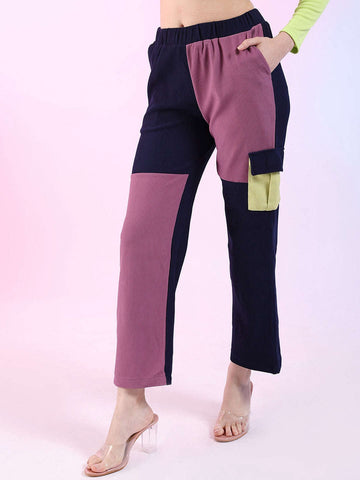 Women's Corduroy Colorblock Cargo Pocket Pant