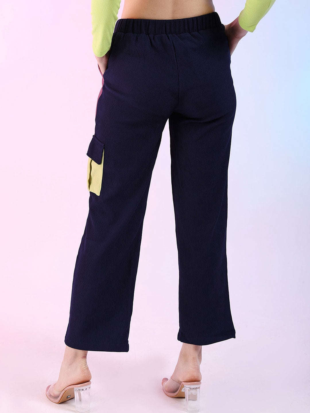 Women's Corduroy Colorblock Cargo Pocket Pant