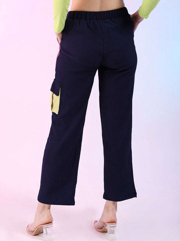 Women's Corduroy Colorblock Cargo Pocket Pant
