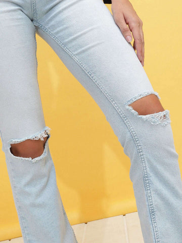 Women's Mid Wash Bootcut Denim Jeans