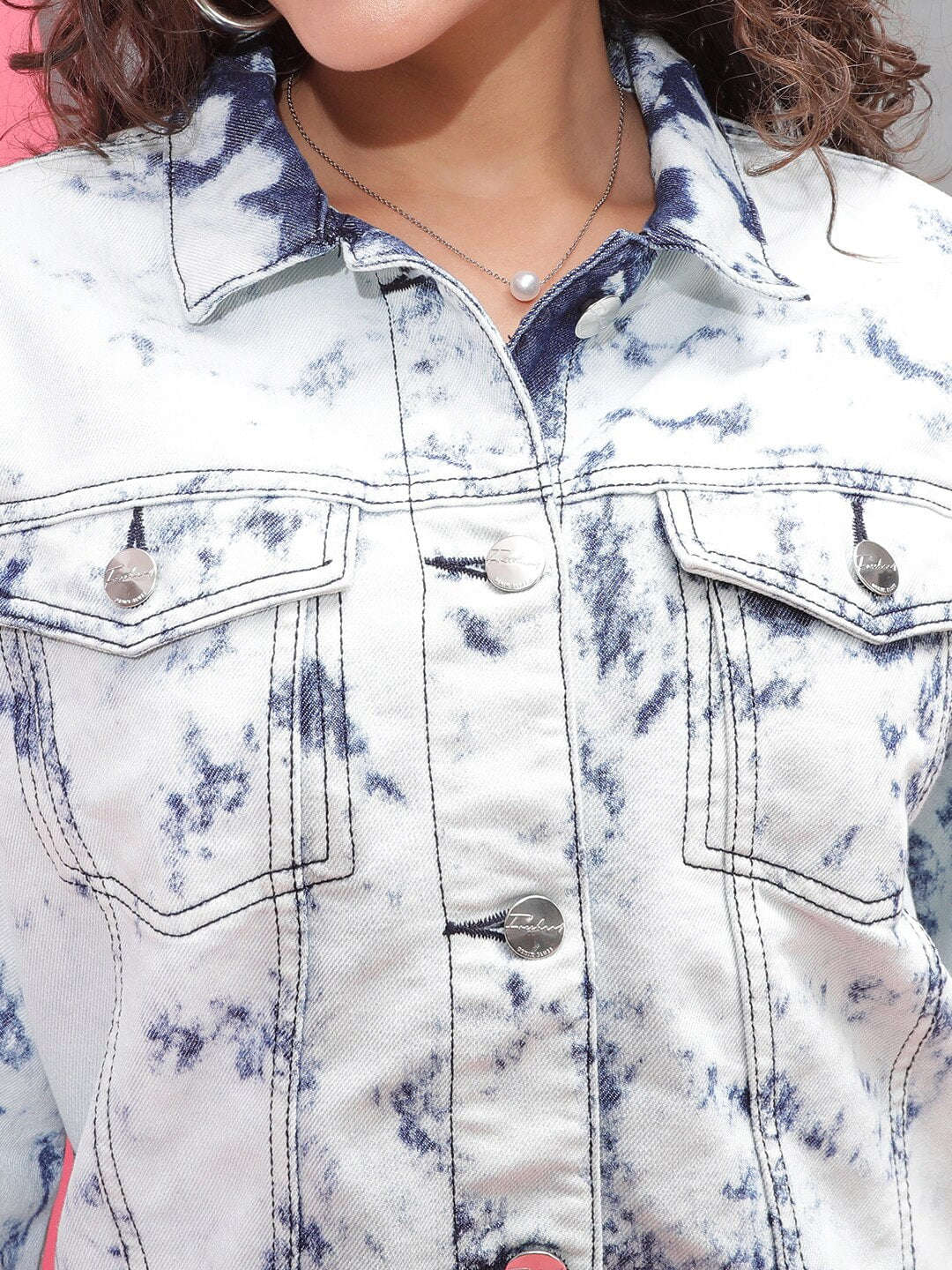 Women's Tie And Dye Trucker Denim Jacket