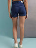 Women's Laser Striped Denim Shorts