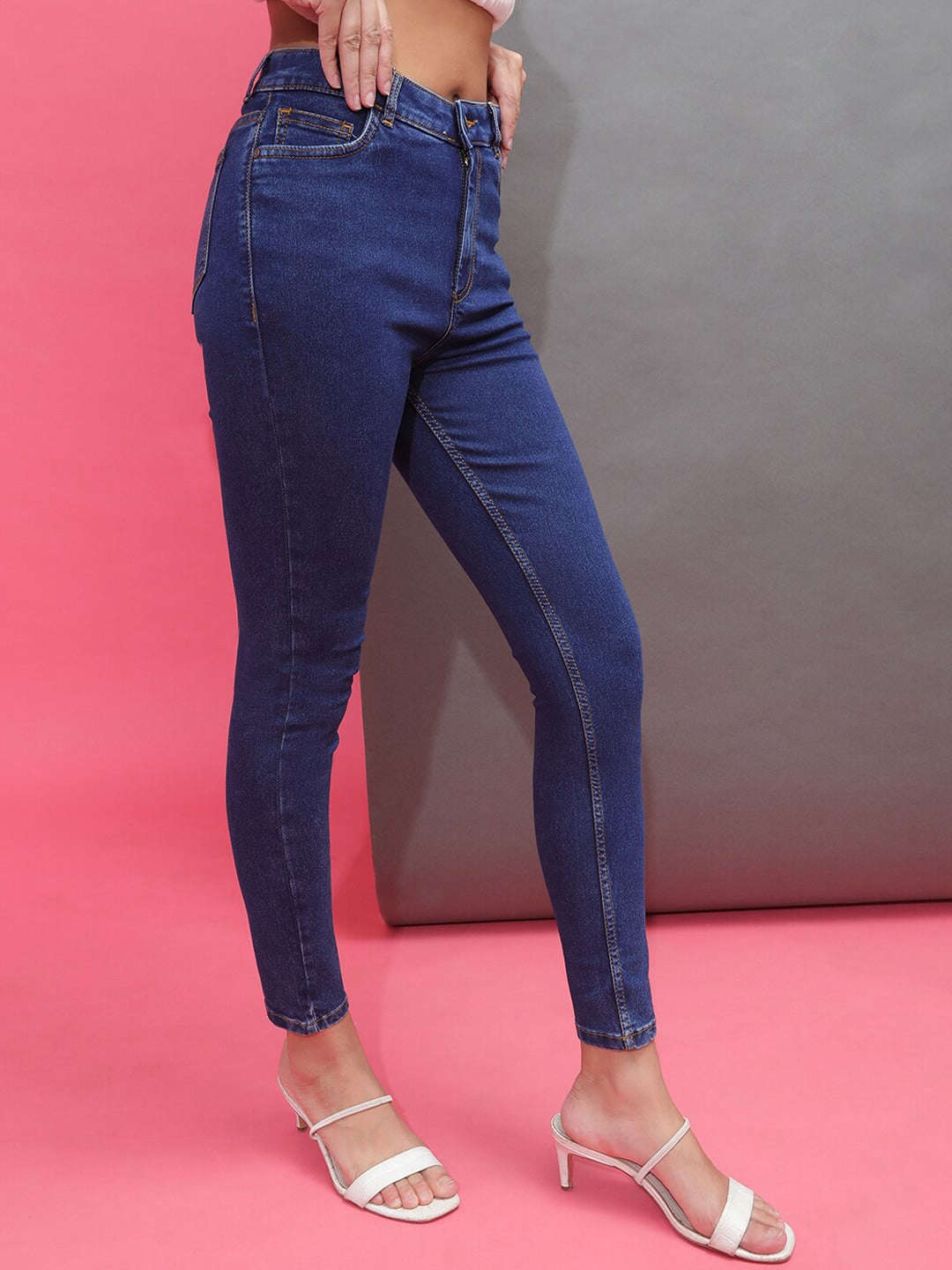Women's Dark Wash Skinny Fit Denim Jeans