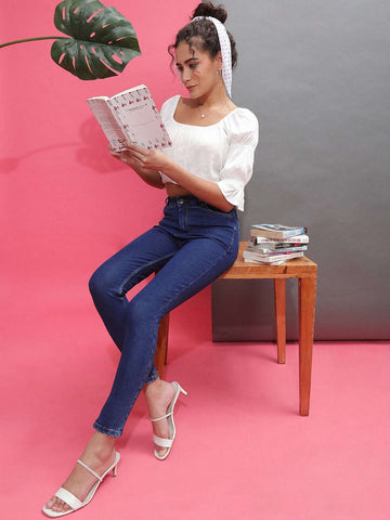 Women's Dark Wash Skinny Fit Denim Jeans