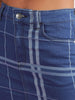 Women's Checked Denim Skirt