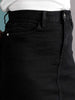 Women's Solid Black Short Denim Skirt