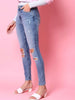 Women's Distressed Tinted Slim Fit Jeans