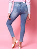 Women's Distressed Tinted Slim Fit Jeans