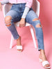 Women's Distressed Tinted Slim Fit Jeans