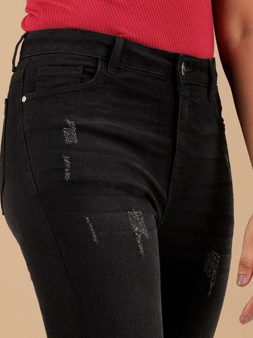 Women's Distressed Slim Fit Jeans