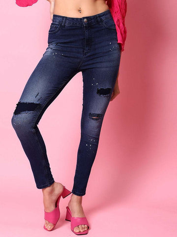 Women's Distressed Slim Fit Jeans
