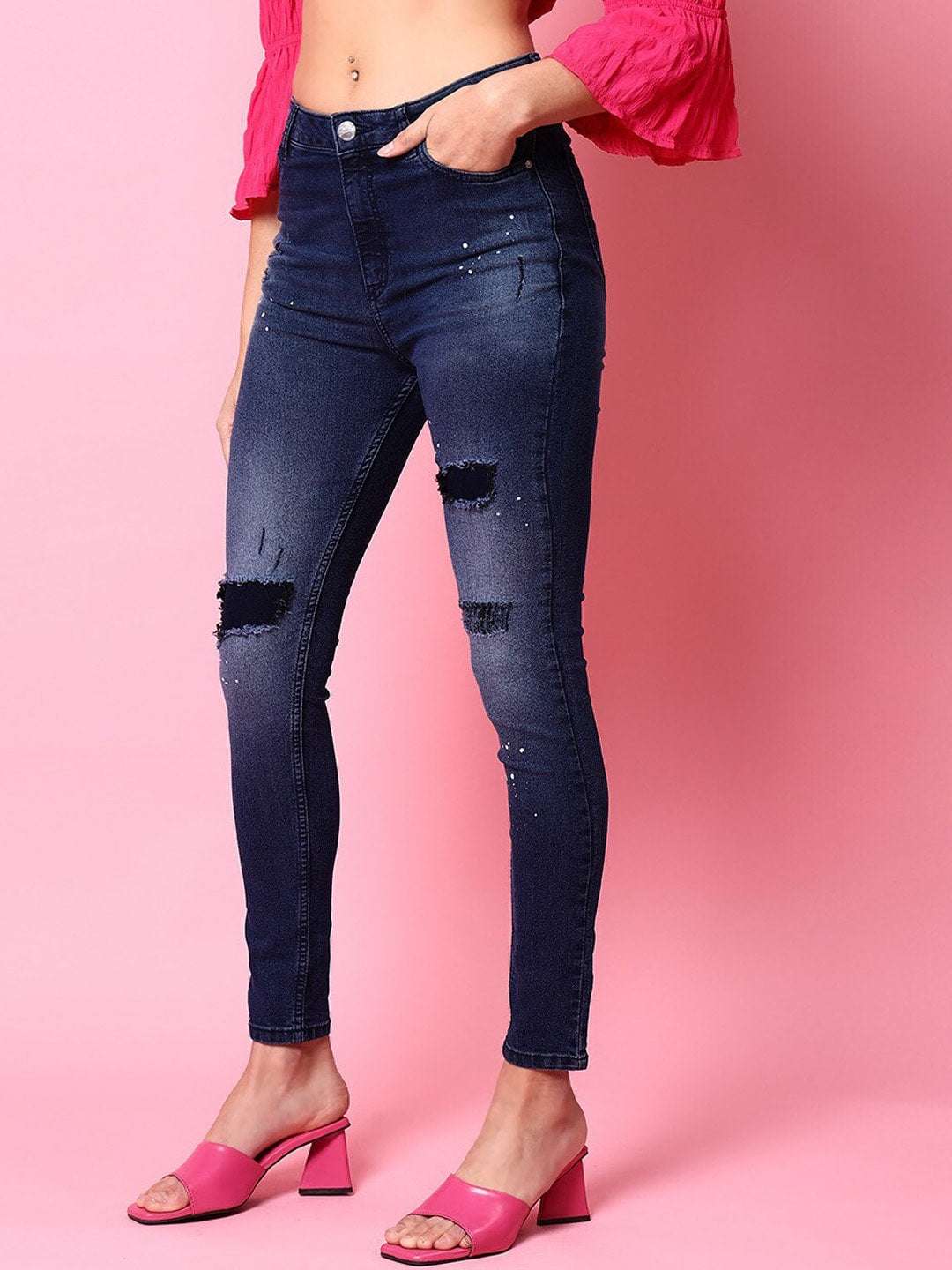 Women's Distressed Slim Fit Jeans
