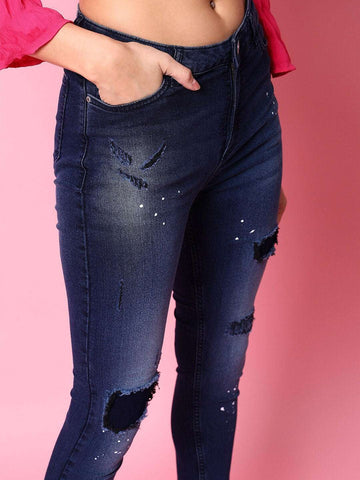 Women's Distressed Slim Fit Jeans