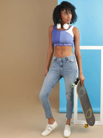 Women's Distressed Slim Fit Jeans