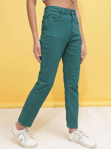 Women's Overdyed Straight Fit Denim Jeans