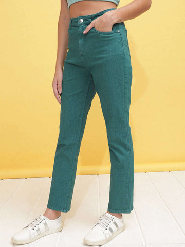 Women's Overdyed Straight Fit Denim Jeans