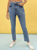 Women's Mid Wash Straight Fit Denim Jeans