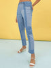 Women's Color Block Straight Fit Denim Jeans