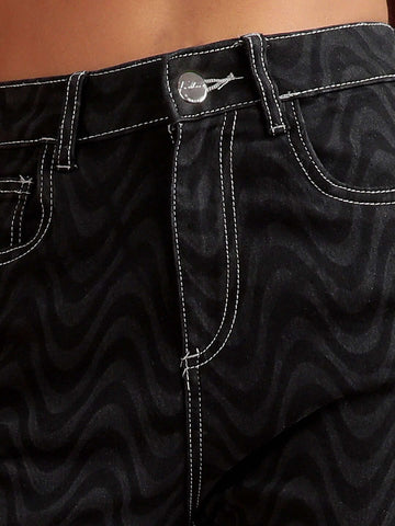 Women's Color Block Straight Fit Denim Jeans