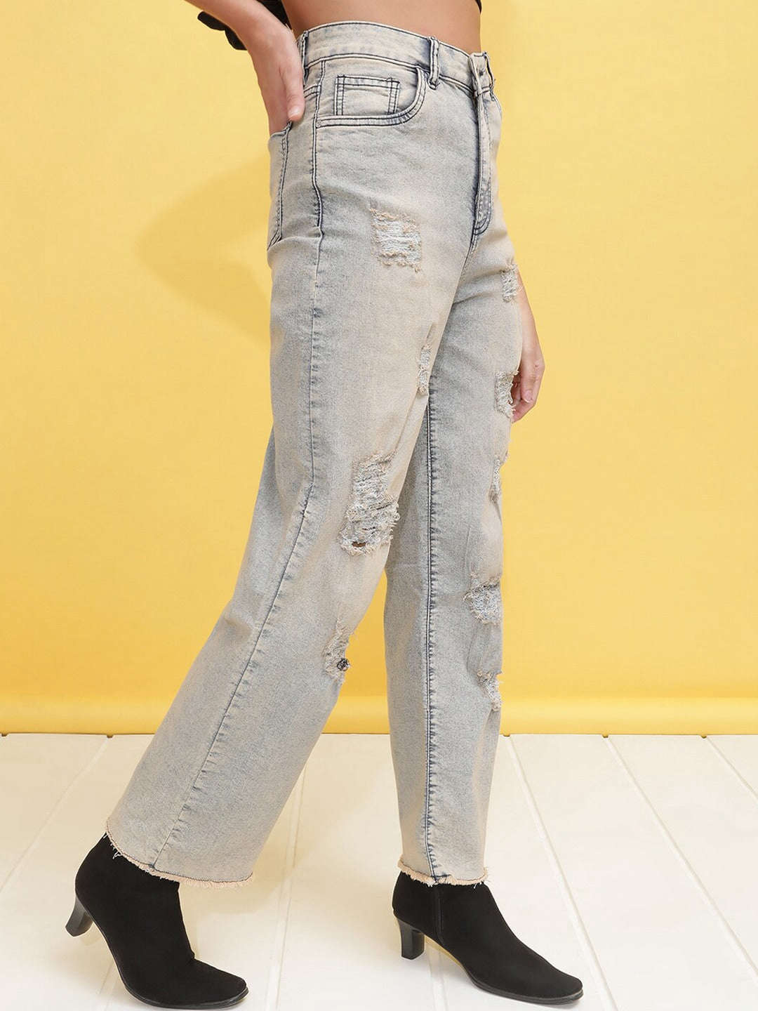 Women's Tinted Wide Leg Denim Jeans