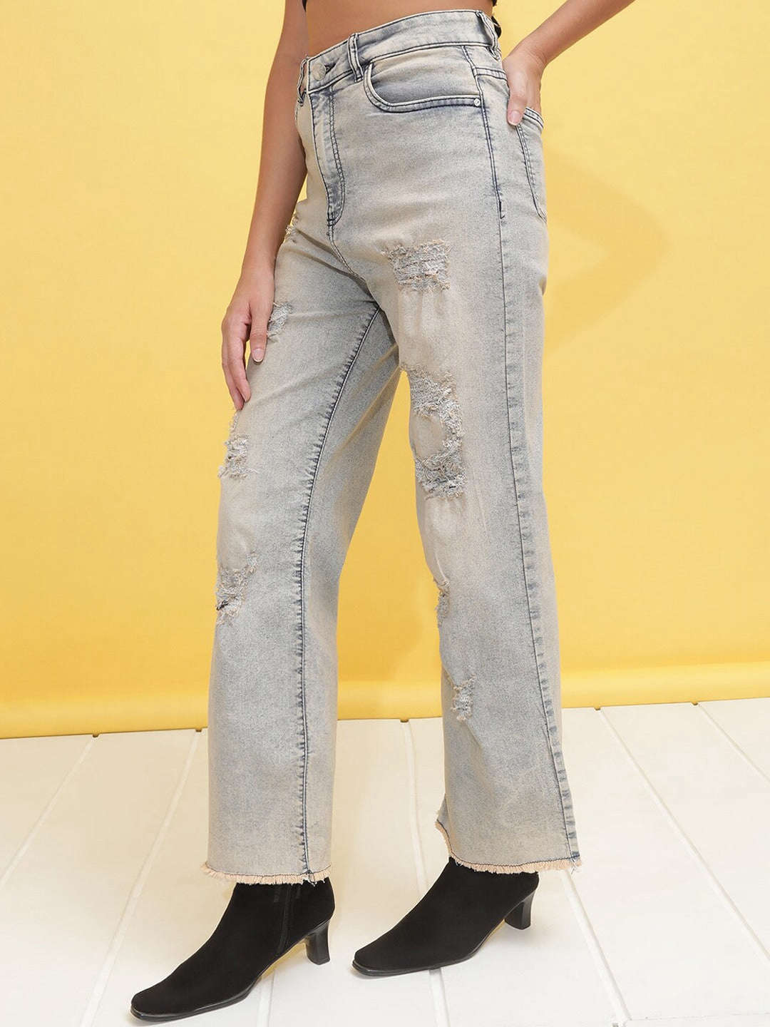 Women's Tinted Wide Leg Denim Jeans
