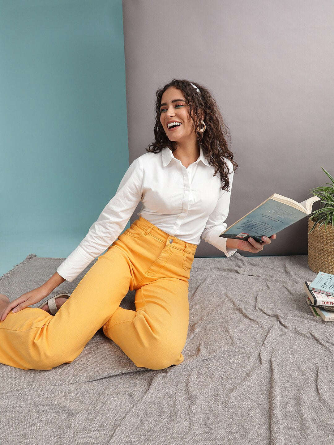 Women's Tinted Wide Leg Denim Jeans