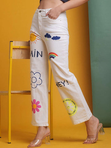 Women's Tinted Wide Leg Denim Jeans